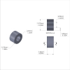 Aluminum Spacer 1/2'' OD x .257'' ID x 19/64'' Long, Plain Aluminum Finish
