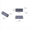 Aluminum Spacer 1/2'' OD x .257'' ID x 30mm Long, Plain Aluminum Finish