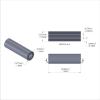 Aluminum Spacer 1/2'' OD x .257'' ID x 42mm Long, Plain Aluminum Finish