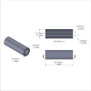 Aluminum Spacer 1/2'' OD x .257'' ID x 1-31/64'' Long, Plain Aluminum Finish