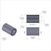 Aluminum Spacer 1/2'' OD x .319'' ID x 20mm Long, Plain Aluminum Finish