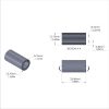 Aluminum Spacer 1/2'' OD x .319'' ID x 1.000'' Long - Black Anodized