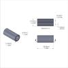 Aluminum Spacer 1/2'' OD x .319'' ID x 1-1/8'' Long, Black Anodized Finish