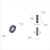 Aluminum Spacer 1/2'' OD x .319'' ID x 1/8'' Long, Black Anodized Finish