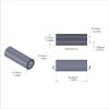 Aluminum Spacer 1/2'' OD x .319'' ID x 1-3/8'' Long, Black Anodized Finish