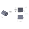 Aluminum Spacer 5/8'' OD x .257'' ID x .757'' Long, Plain Aluminum Finish