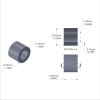 Aluminum Spacer 3/4'' OD x .455'' ID x .590'' Long, Plain Aluminum Finish