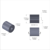 Aluminum Spacer 3/4'' OD x .219'' ID x .825'' Long, Plain Aluminum Finish