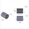 Aluminum Spacer 3/4'' OD x .219'' ID x .950'' Long, Plain Aluminum Finish