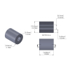 Aluminum Spacer 3/4'' OD x .319'' ID x .960'' Long, Plain Aluminum Finish