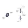 Aluminum Spacer 3/4'' OD x .319'' ID x 3.5mm Long, Plain Aluminum Finish
