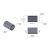 Aluminum Spacer 11.11mm OD x 6.15mm ID x 17mm Long, Plain Aluminum Finish