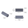 Aluminum Spacer 12.7mm OD x 6.15mm ID x 33mm Long, Plain Aluminum Finish