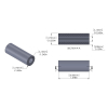 Aluminum Spacer 12.7mm OD x 6.15mm ID x 35mm Long, Plain Aluminum Finish