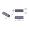 Aluminum Spacer 12.7mm OD x 6.15mm ID x 38mm Long, Plain Aluminum Finish