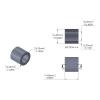 Aluminum Spacer 16mm OD x 10.2mm ID x 14.86mm Long, Plain Aluminum Finish