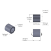 Aluminum Spacer 16mm OD x 10.2mm ID x 15.24mm Long, Plain Aluminum Finish