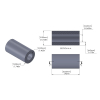 Aluminum Spacer 19mm OD x 10.2mm ID x 36.5mm Long, Plain Aluminum Finish
