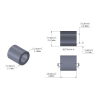 Aluminum Spacer 19mm OD x 12.2mm ID x 20.4mm Long, Plain Aluminum Finish