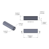 Aluminum Spacer 6.35mm OD x 3.2mm ID x 22.5mm Long, Plain Aluminum Finish