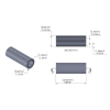 Aluminum Spacer 8mm OD x 5.1mm ID x 22.23mm Long, Plain Aluminum Finish