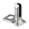 1 Piece Brushed 304 Stainless Steel Square Surface Mount Glass Spigot Clamp for Material 3/8'' to 1/2'' w/ (4) 5/16'' Diameter Concrete Anchors