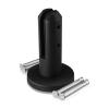 1 Piece Matte Black 304 Stainless Steel Round Surface Mount Glass Spigot Clamp for Material 3/8'' to 1/2''  w/ (4) 5/16'' Diameter Concrete Anchors