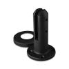 1 Piece Matte Black 316 Stainless Steel Round Surface Mount Glass Spigot Clamp for Material 3/8'' to 1/2''  w/ (4) 5/16'' Diameter Concrete Anchors