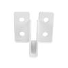 Sooper ''U'' Brackets for Solid Sign Substrate Mounting - for 1/4'' Material Corners - White Powder Coated Aluminum (1 ea.)