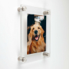 (2) 7-1/2'' x 9-1/2'' Clear Acrylics , Pre-Drilled With Polished Edges (Thick 1/8'' each), Wall Frame with (4) 5/8'' x 1/2'' Brushed Stainless Steel Standoffs includes Screws and Anchors