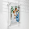 (2) 13-1/2'' x 19-1/2'' Clear Acrylics , Pre-Drilled With Polished Edges (Thick 3/16'' each), Wall Frame with (4) 3/4'' x 3/4'' Silver Anodized Aluminum Standoffs includes Screws and Anchors