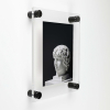 (1) 19-3/4'' x 26'' Clear Acrylic Wall Frame with (4) 3/4'' x 1'' Black Anodized Aluminum Standoffs includes Screws and Anchors