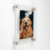 (2) 23-3/4'' x 29-3/4'' Clear Acrylics , Pre-Drilled With Polished Edges (Thick 3/16'' each), Wall Frame with (4) 3/4'' x 1'' Brushed Stainless Steel Standoffs includes Screws and Anchors