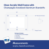 (1) 27'' x 39'' Clear Acrylic Wall Frame with (6) 3/4'' x 1'' Champagne Anodized Aluminum Standoffs includes Screws and Anchors