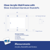(1) 24'' x 36'' Clear Acrylic Wall Frame with (6) 3/4'' x 1'' Silver Anodized Aluminum Standoffs includes Screws and Anchors