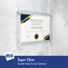 (1) 27'' x 39'' Clear Acrylic Wall Frame with (6) 3/4'' x 1'' Brushed Stainless Steel Standoffs includes Screws and Anchors