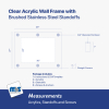 (1) 27'' x 39'' Clear Acrylic Wall Frame with (6) 3/4'' x 1'' Brushed Stainless Steel Standoffs includes Screws and Anchors