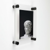 (1) 11'' x 13-1/2'' Clear Acrylic Wall Frame with (4) 3/4'' x 1'' Black Anodized Aluminum Standoffs includes Screws and Anchors