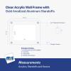 (1) 11'' x 13-1/2'' Clear Acrylic Wall Frame with (4) 3/4'' x 1'' Gold Anodized Aluminum Standoffs includes Screws and Anchors