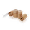 (Set of 4) 3/4'' Diameter X 3/4'' Barrel Length, Wooden Flat Head Standoffs, Matte Beech Wood Finish, Easy Fasten Standoff, Included Hardware (For Inside Use) [Required Material Hole Size: 5/16'']