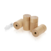 (Set of 4) 3/4'' Diameter X 1'' Barrel Length, Wooden Flat Head Standoffs, Matte Bamboo Wood Finish, Easy Fasten Standoff, Included Hardware (For Inside Use) [Required Material Hole Size: 5/16'']