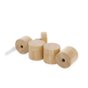 (Set of 4) 1-1/4'' Diameter X 3/4'' Barrel Length, Wooden Flat Head Standoffs, Matte Bamboo Wood Finish, Easy Fasten Standoff, Included Hardware (For Inside Use) [Required Material Hole Size: 5/16'']