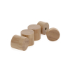 (Set of 4) 1-1/4'' Diameter X 3/4'' Barrel Length, Wooden Flat Head Standoffs, Matte Bamboo Wood Finish, Easy Fasten Standoff, Included Hardware (For Inside Use) [Required Material Hole Size: 5/16'']