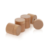 (Set of 4) 1-1/4'' Diameter X 1'' Barrel Length, Wooden Flat Head Standoffs, Matte Beech Wood Finish, Easy Fasten Standoff, Included Hardware (For Inside Use) [Required Material Hole Size: 5/16'']