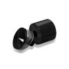 1-1/4'' Diameter X 1'' Barrel Length, Aluminum Rounded Head Standoffs, Black Anodized Finish Easy Fasten Standoff (For Inside / Outside use) [Required Material Hole Size: 7/16'']