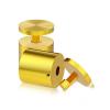 1-1/2'' Diameter X 1-1/2''  Barrel Length, Aluminum Gold Anodized Finish. Easy Fasten Adjustable Edge Grip Standoff (For Inside Use Only)