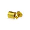 1'' Diameter X 1''  Barrel Length, Aluminum Gold Anodized Finish. Easy Fasten Adjustable Edge Grip Standoff (For Inside Use Only)
