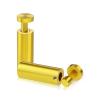 3/4'' Diameter X 2''  Barrel Length, Aluminum Gold Anodized Finish. Easy Fasten Adjustable Edge Grip Standoff (For Inside Use Only)