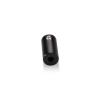 1/2'' Diameter x 1'' Barrel Length, Aluminum Glass Standoff Black Anodized Finish (Indoor or Outdoor Use) [Required Material Hole Size: 5/16'']