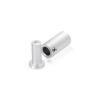 1/2'' Diameter x 1'' Barrel Length, Aluminum Glass Standoff Clear Anodized Finish (Indoor or Outdoor Use) [Required Material Hole Size: 5/16'']